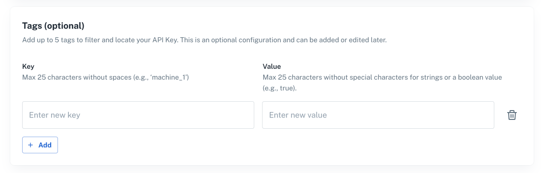 API key view