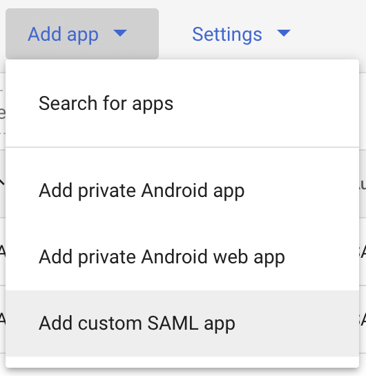 Add custom SAML app