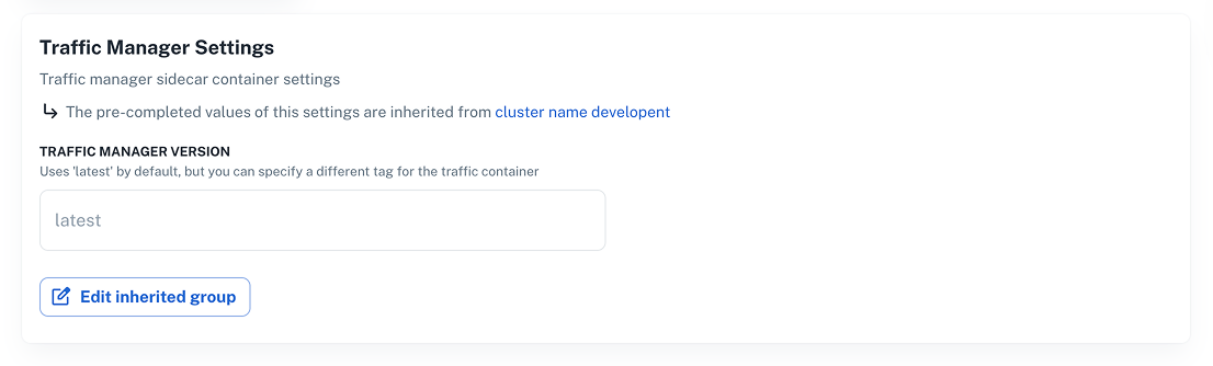 Traffic manager version