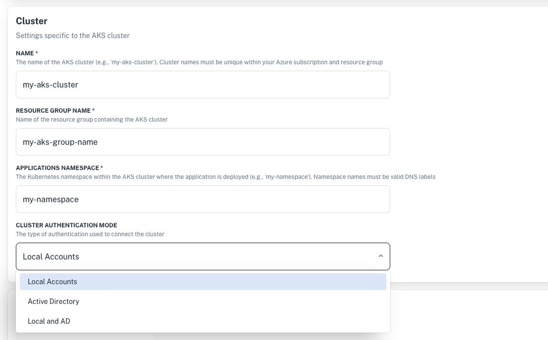 AKS authentication mode