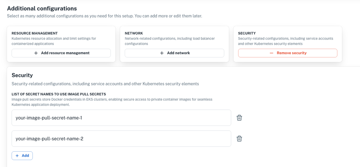 image pull secret name