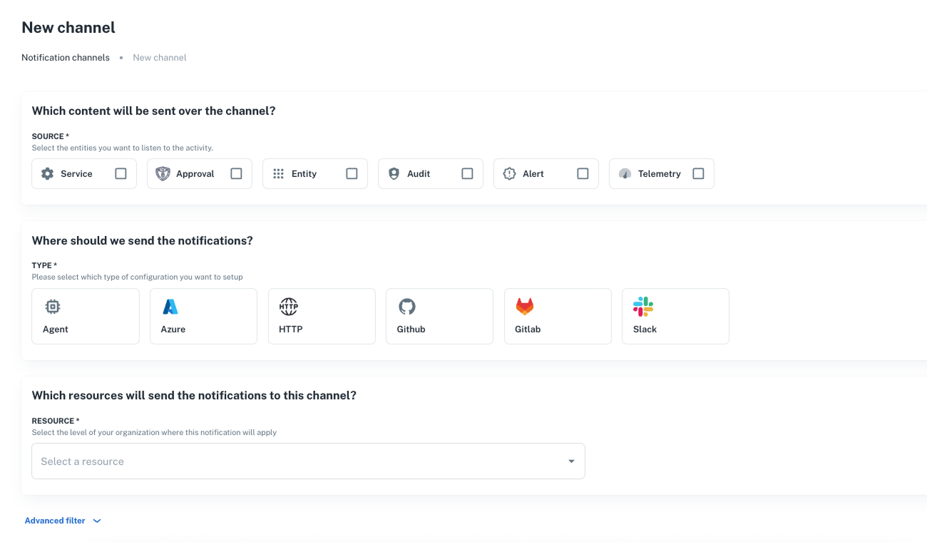 Create channel ui