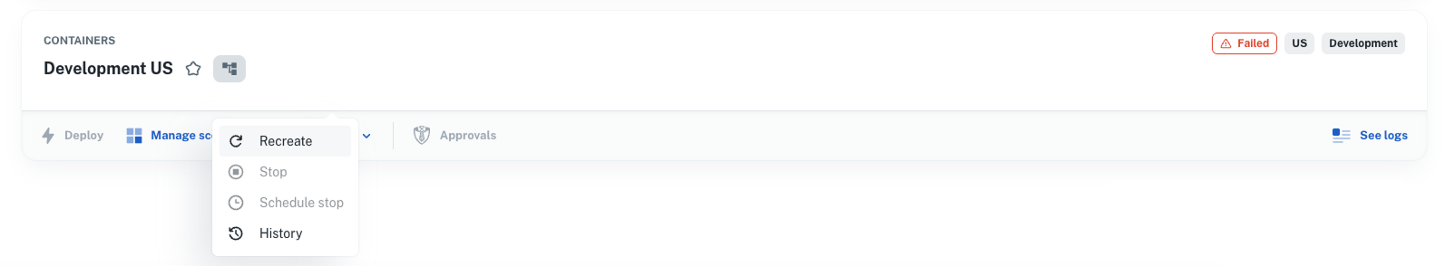 Recreate scopes from the UI