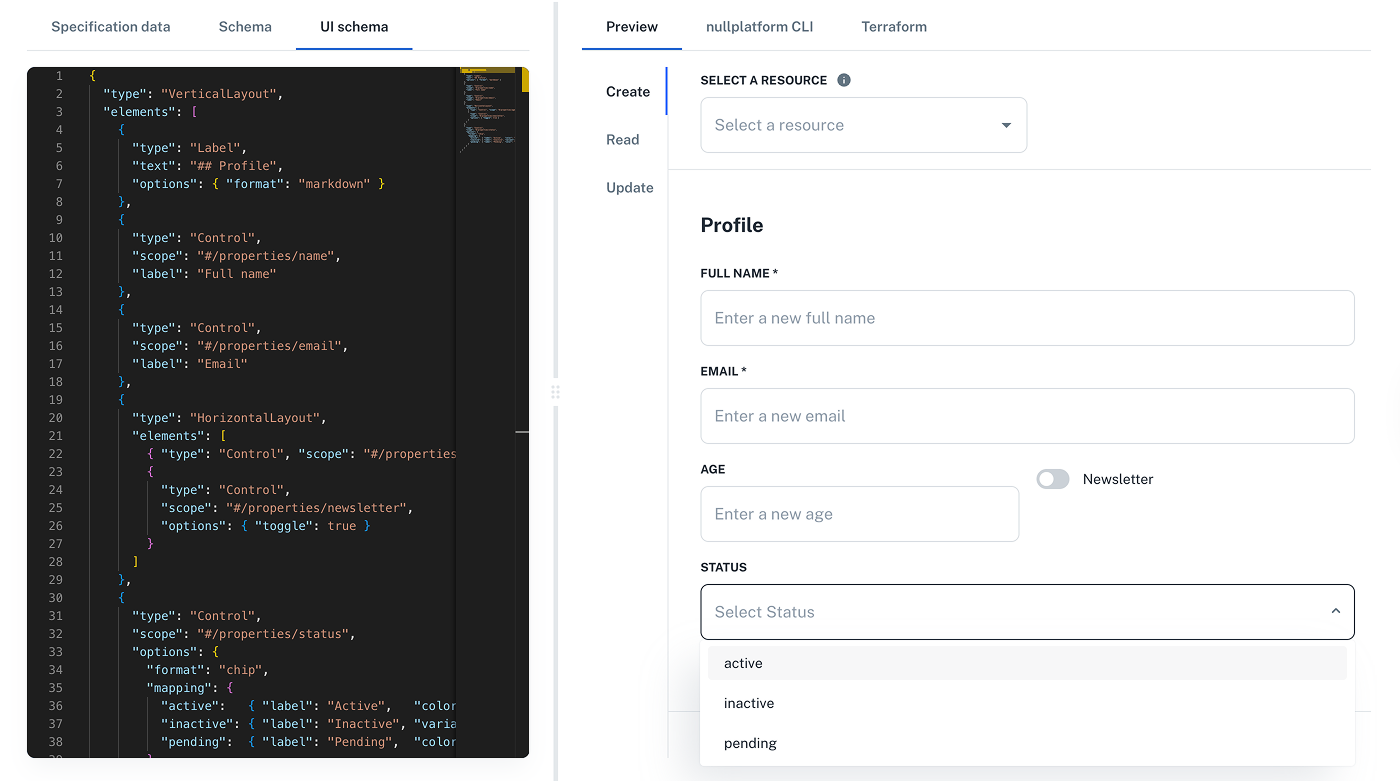 UI schema 2